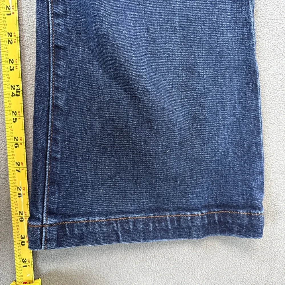 Ann Taylor Flare Jeans High Rise Patch Pocket Horsebit Stretch Size 10‎ Blue